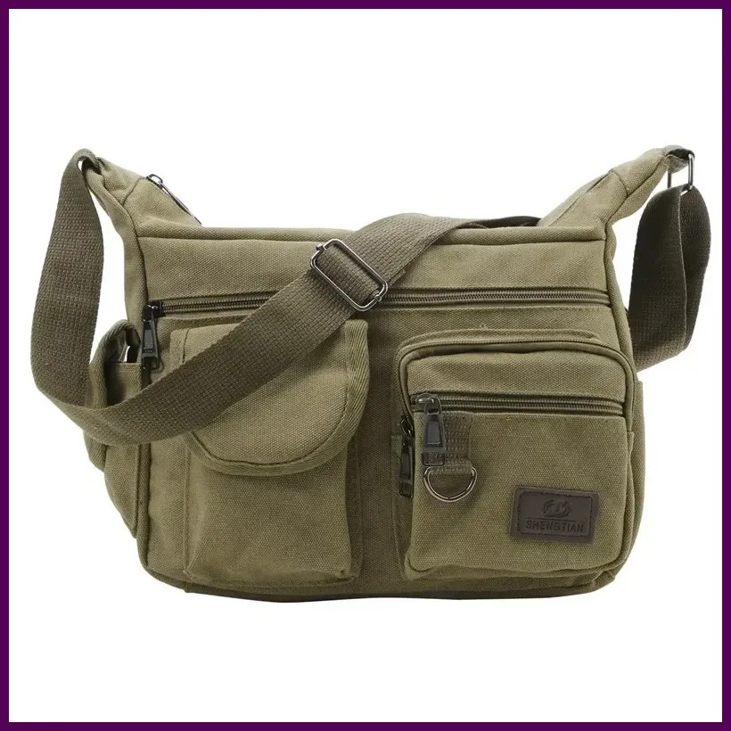 Men Casual Sling Bag Messenger Crossbody Shoulder Unisex Travel Outdoor Vintage