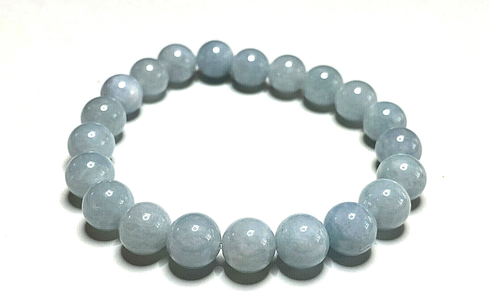 Handmade 10mm Aquamarine Gemstone Bead Protection Bracelet