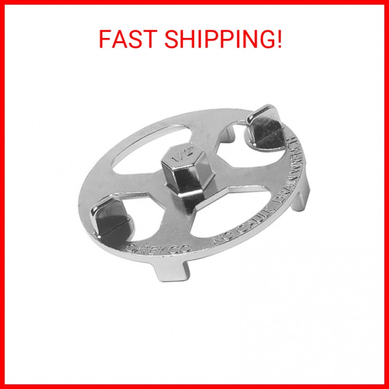Oatey 42239 Brass and Plastic No-Calk Shower Drain Wrench, Stainless Steel