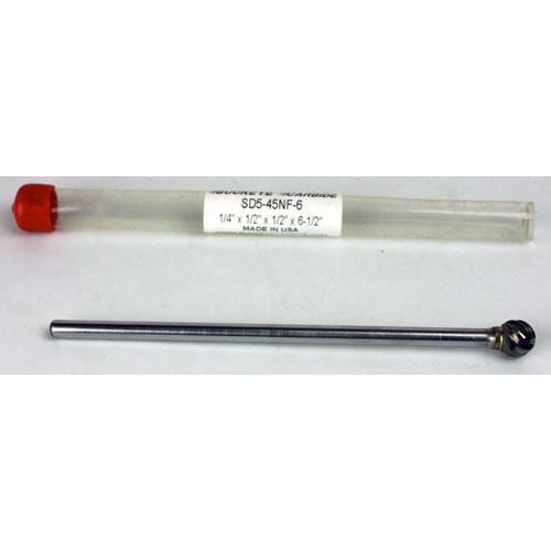 Carbide Burr (SD5-45NF-6) Ball Shape - Fast Spiral Cut - 1/4 x 1/2 x 1/2 x 6 1/2
