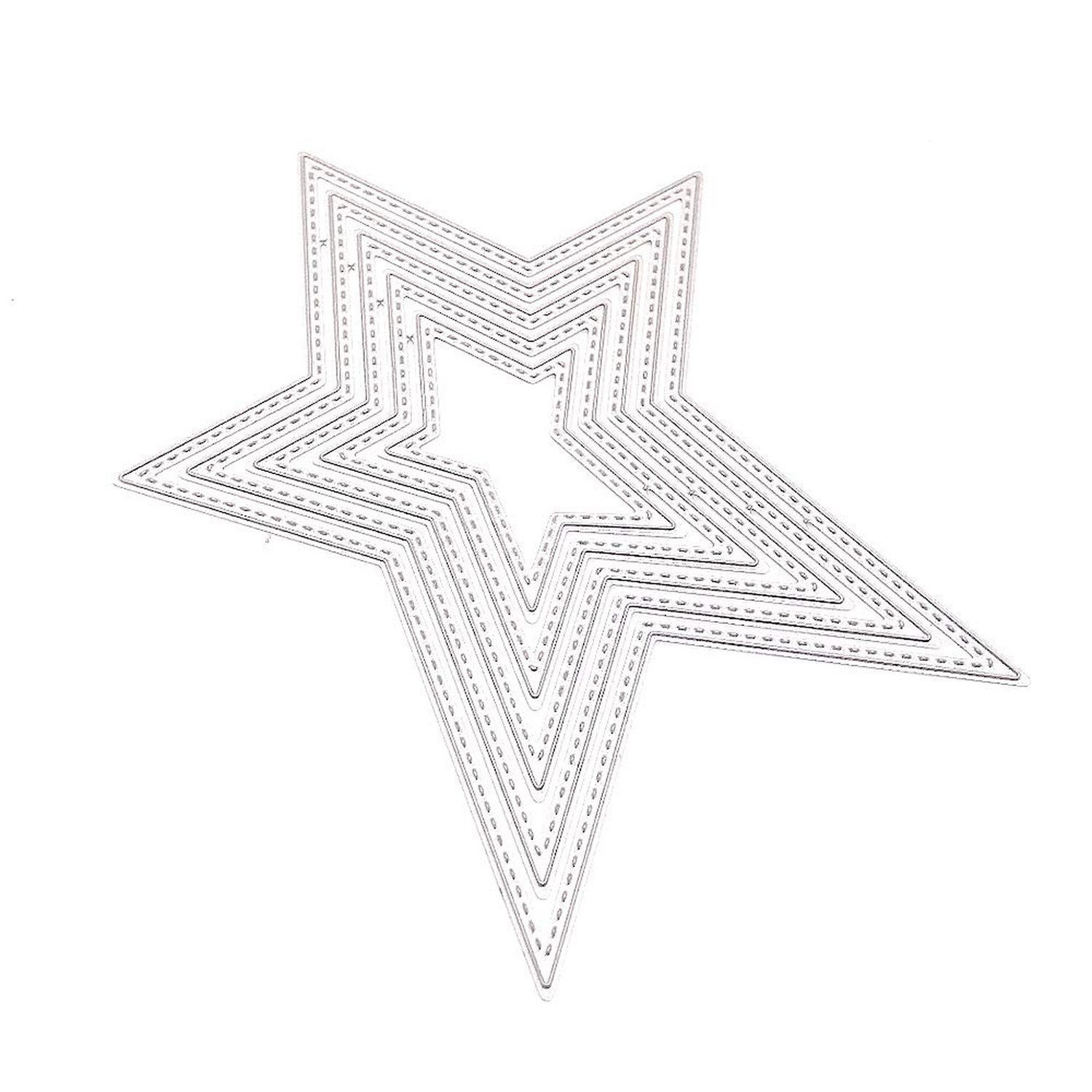 KSCRAFT Stitched Primitive Stars Metal Cutting Dies Stencils for DIY Scrapboo...