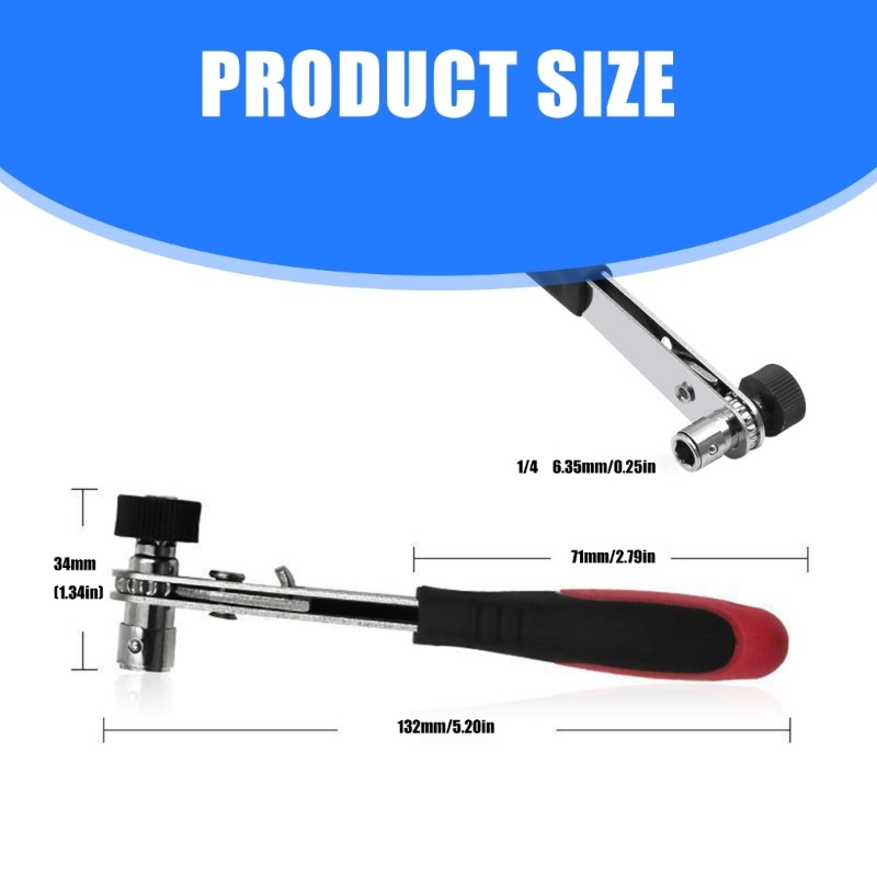 Efficient Mini Double Sided Ratchet Wrench Adjustable Easy Quick Releases Tool