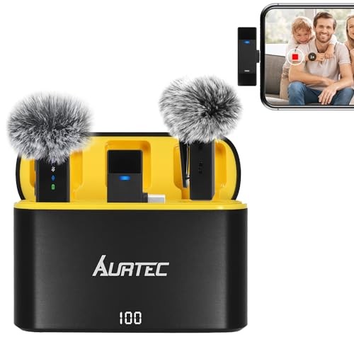 Wireless Lavalier Microphone with Charging Case for Type C/USB C Type-C