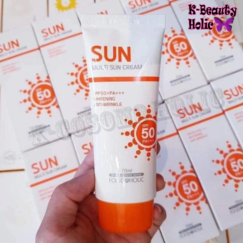 FOOD A HOLIC/ Multi SunCream SPF50+PA+++70ml/Whitening,Anti-wrinkle/Korea Made