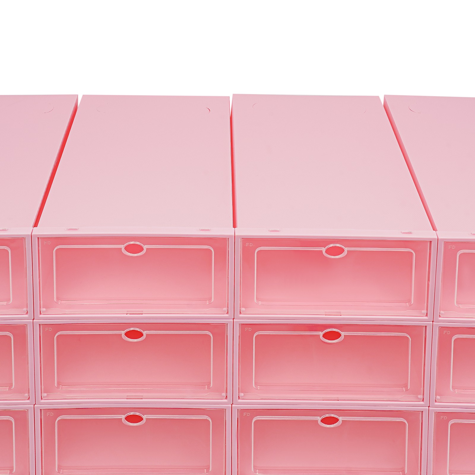 24 Pack Shoe Storage Boxes With Clear Flip Lid, Stackable Shoe Storage Organizer