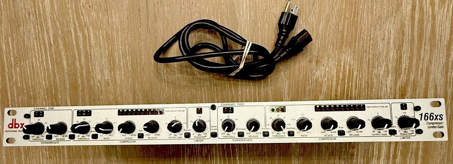 Dbx 166xs Dual Compressor/Limiter/Gate Processor DBX166XSV/Power cord Tested