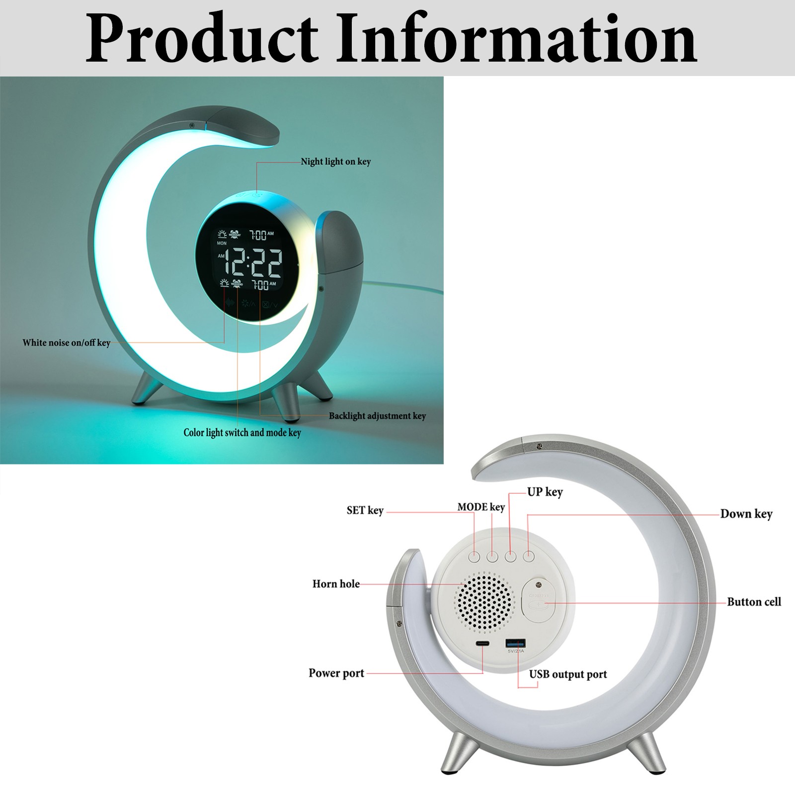 USB LED Desk Home Office Bedside Night Light Reading Lamp,Round,Touch Control