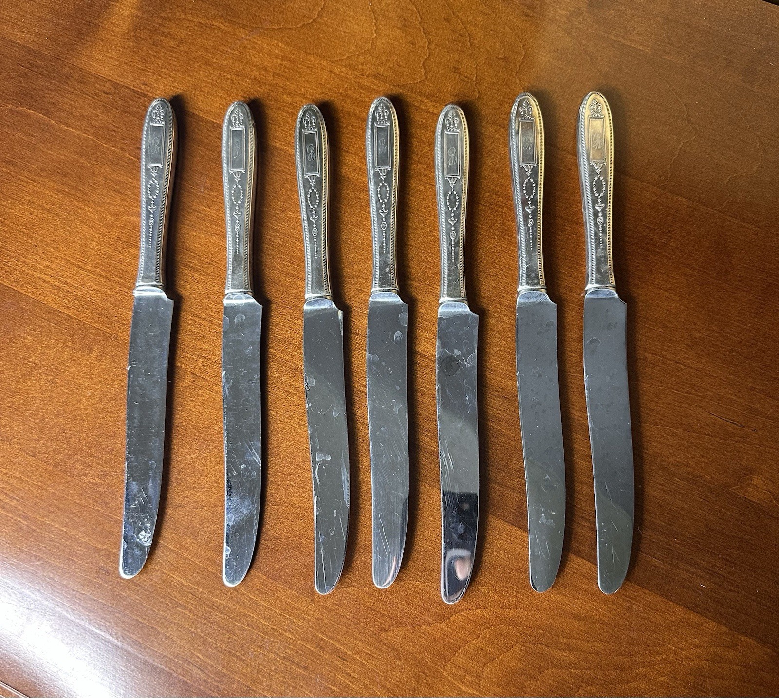 Vtg Community Stainless Dinner Knives Set Of 7