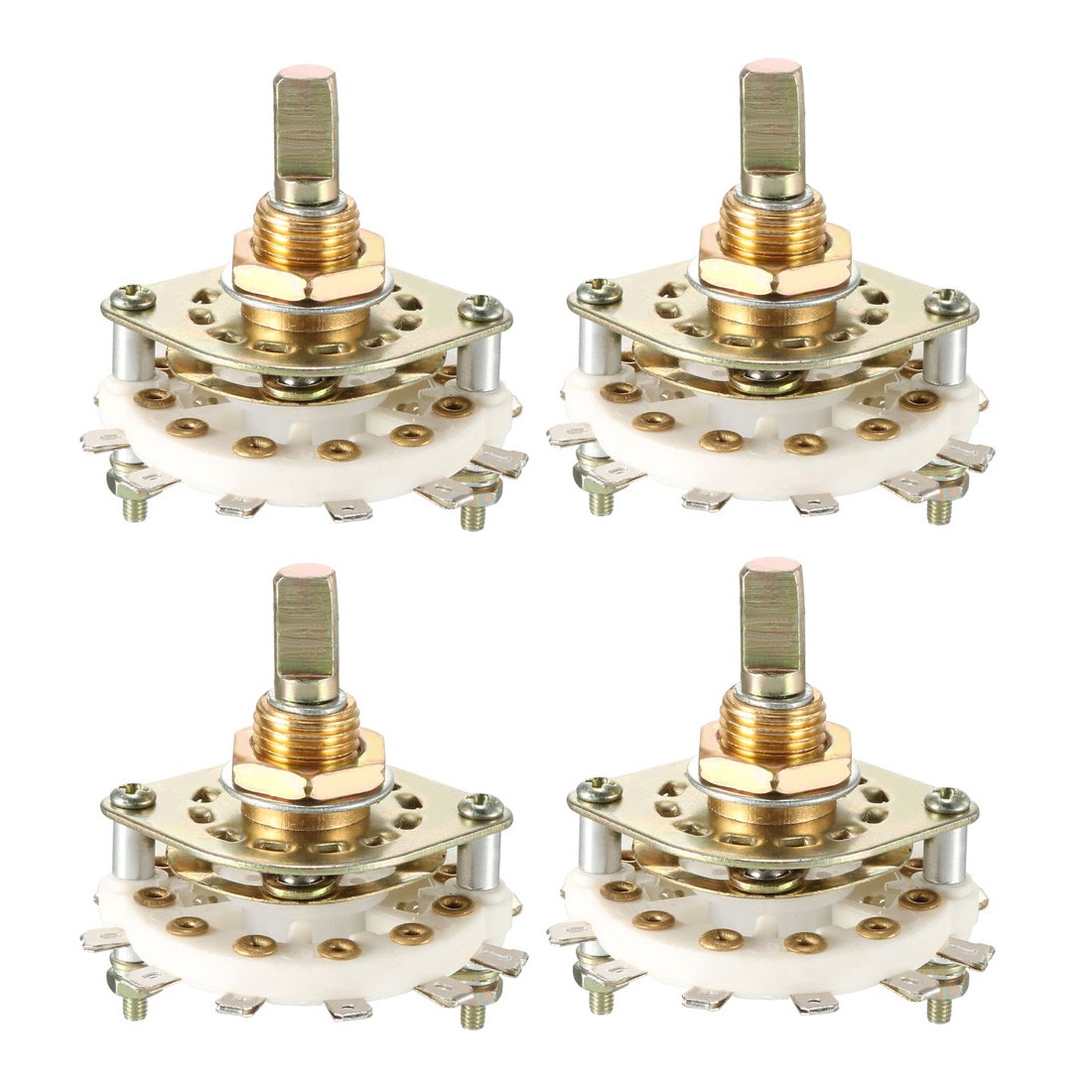 4Pcs 12Pin 2P5T 2 Pole 5 Position Selectable Single Deck Selector Rotary Switch