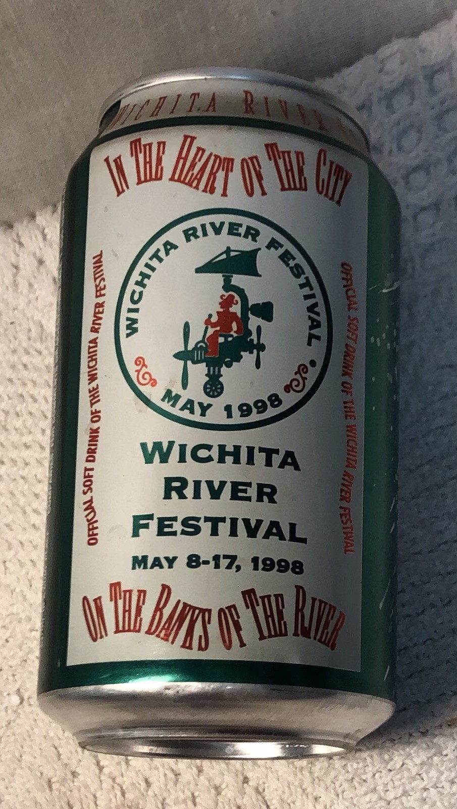 Vintage Mountain Dew Can 1998 Wichita Kansas River Festival May 8-17 1998