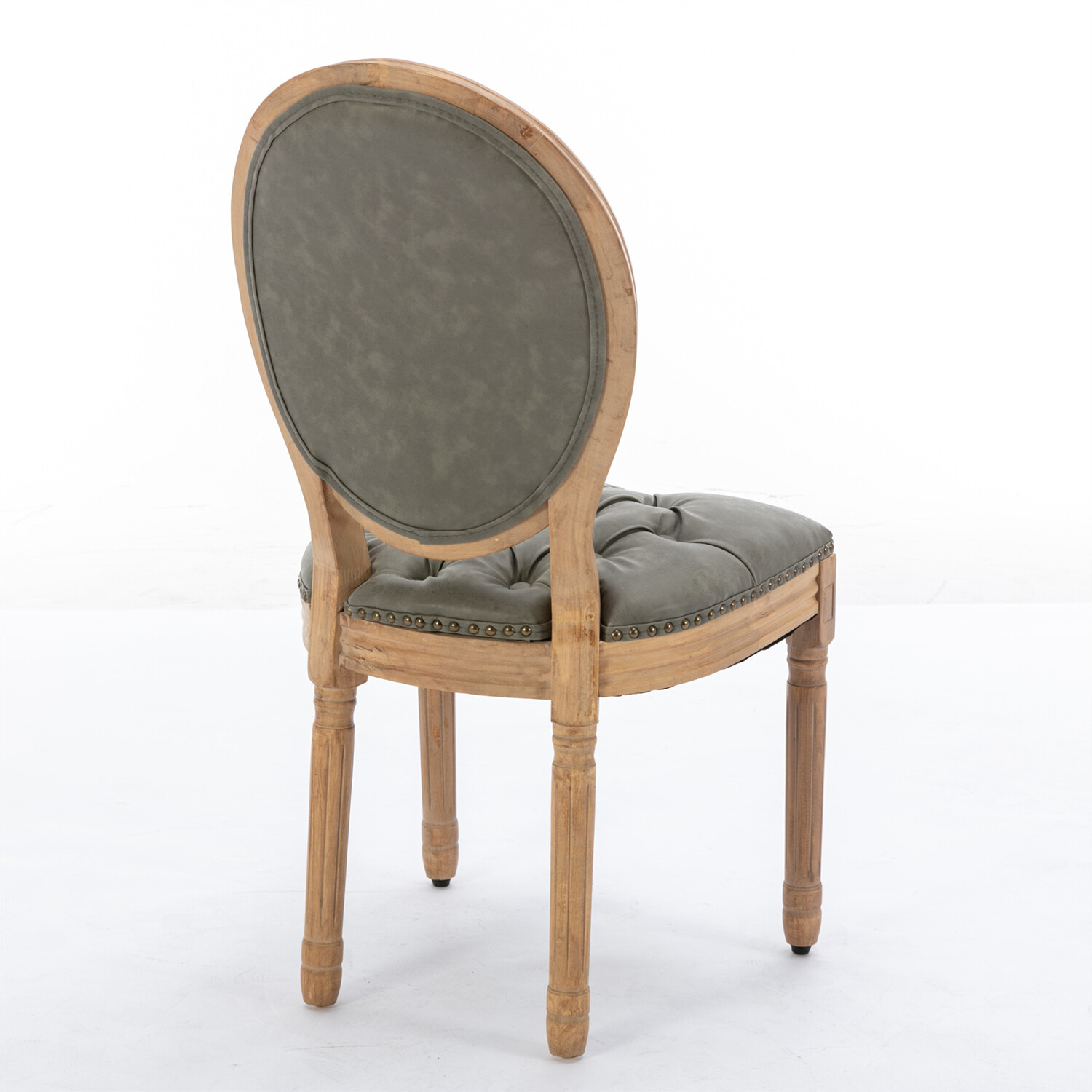 Set of 2 Wood Dining Chair PU Upholstered Kitchen Dining Chair with Wood Legs