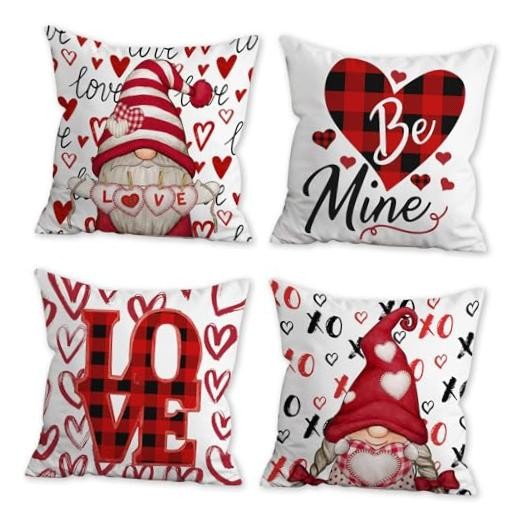 FUTBU Day Pillow Covers Decorations Indoor 18" x 18" (Pack of 4) Valentines