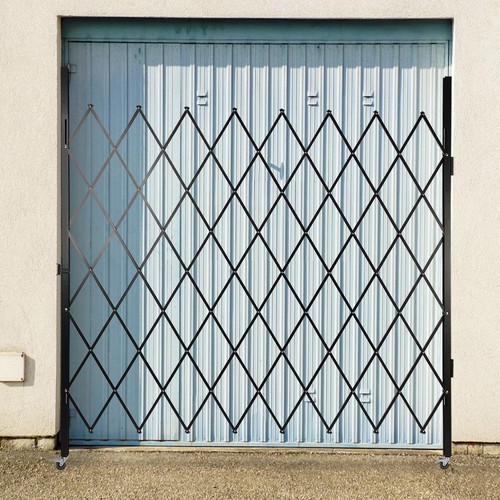 Folding Security Gate 7.2ft x 6.5ft Wall Mount Single Folding Door Scissor Gate