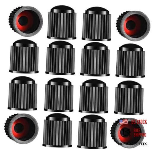 Tire Valve Caps has a Sealing Ring Tire Valve Stem Caps for 15PCS Black