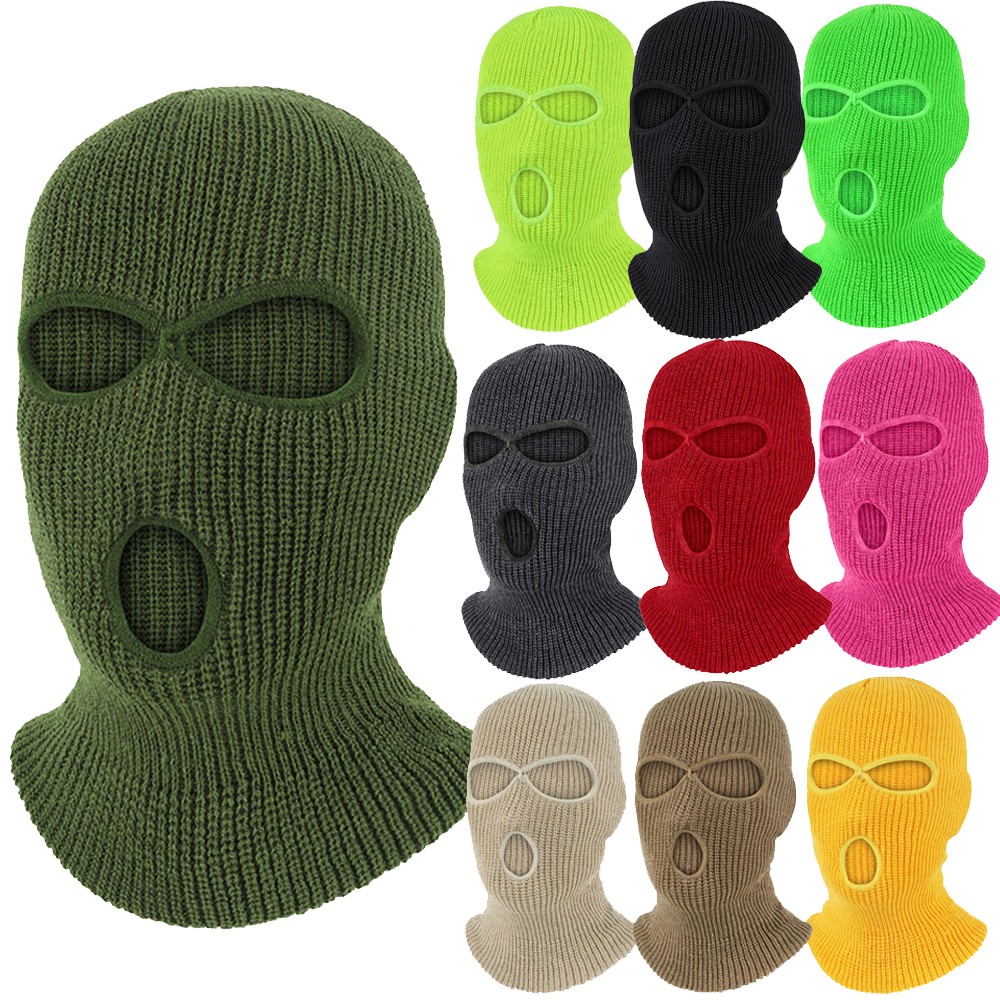 Mens Winter Warm 3 Hole Balaclava Thermal Motorcycle Ski Hat Full Neck Face Mask