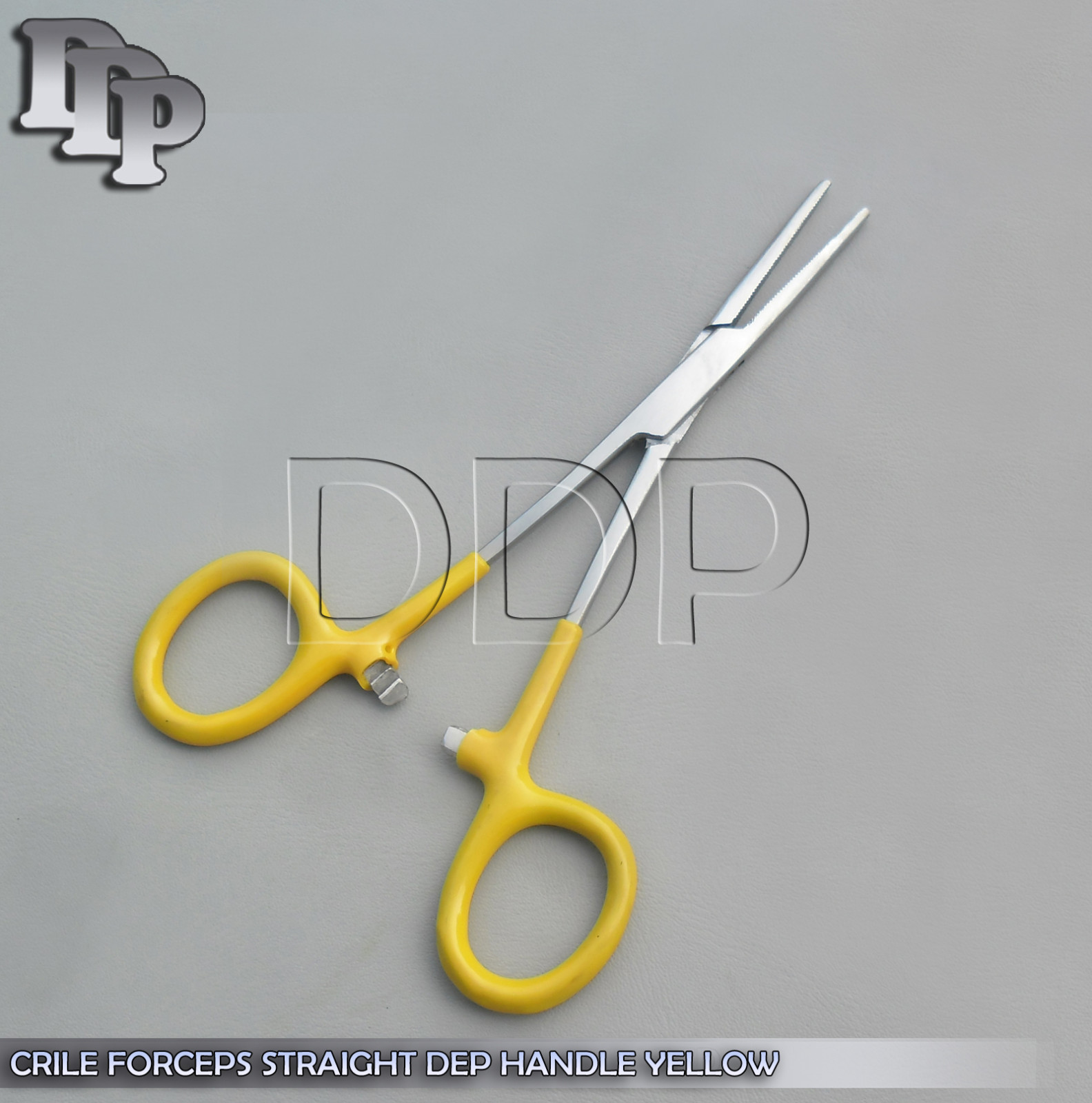 3 Hemostats Crile Forceps Surgical Instruments, Yellow Dep Handle 5.50" Straight