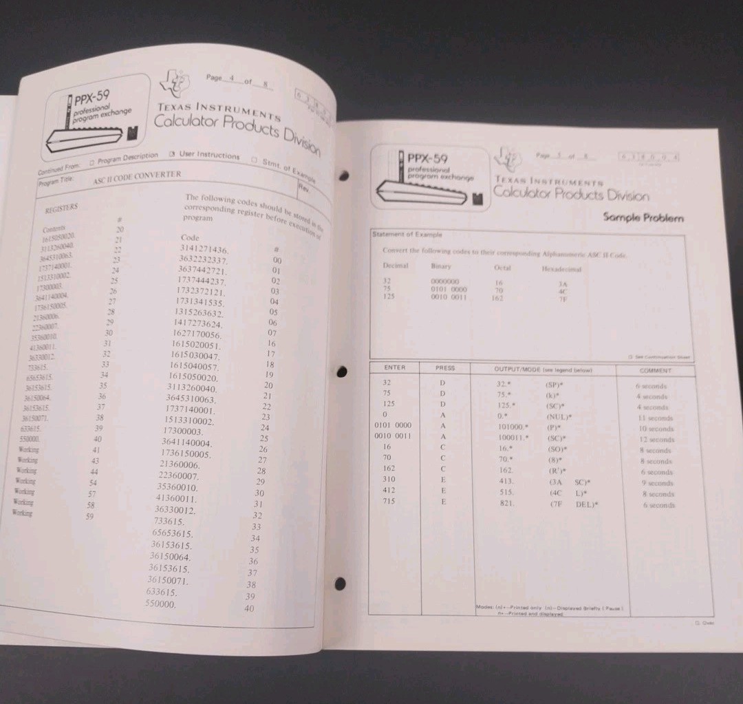 Vintage Texas Instruments TI-59 Specialty Pakettes Programming Aids Manual 1978
