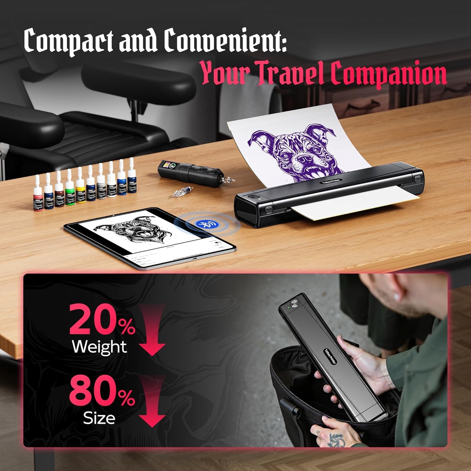 Phomemo Tattoo Transfer Stencil Printer A4 Thermal Bluetooth Tattoo Machine