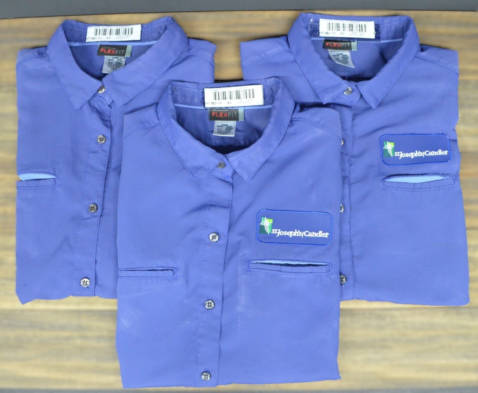 Aramark Hospital Employee Work Shirt Lot St. Joseph's Candler Women's Size 1X LR