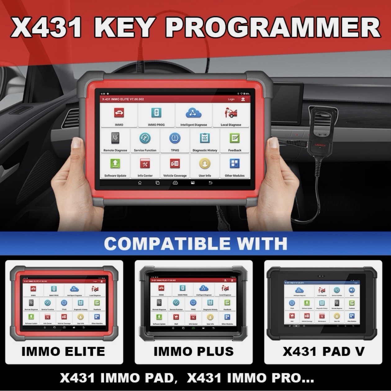 Launch X431 Key Programming Remote Maker w/ Smart Key for X431 PAD V IMMO PLUS