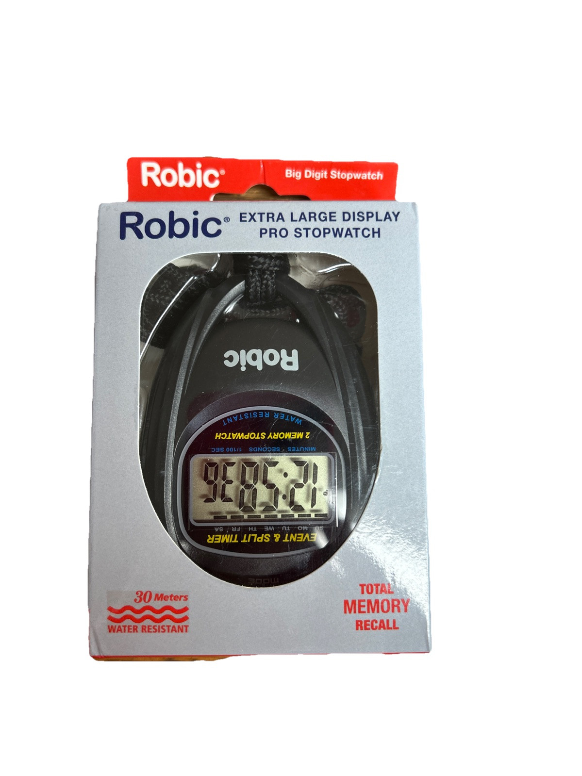 Robic SC-539 Water Resistant Event and Split Time 2 Memory Stopwatch, Black