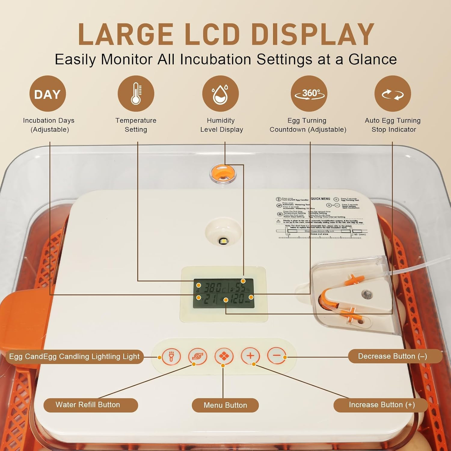 Gen IV 56 Egg Fully Automatic Incubator with Smart Temp & Humidity Control