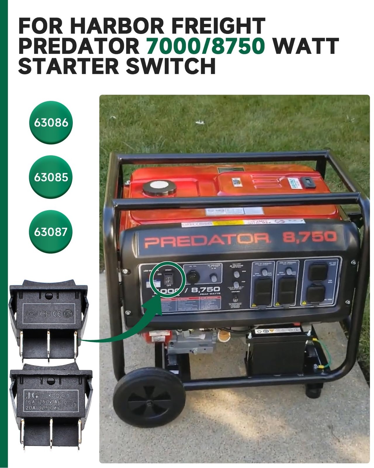 Replacement On Off Start Switch 2 Pack for Harbor Freight Predator Engines NEW