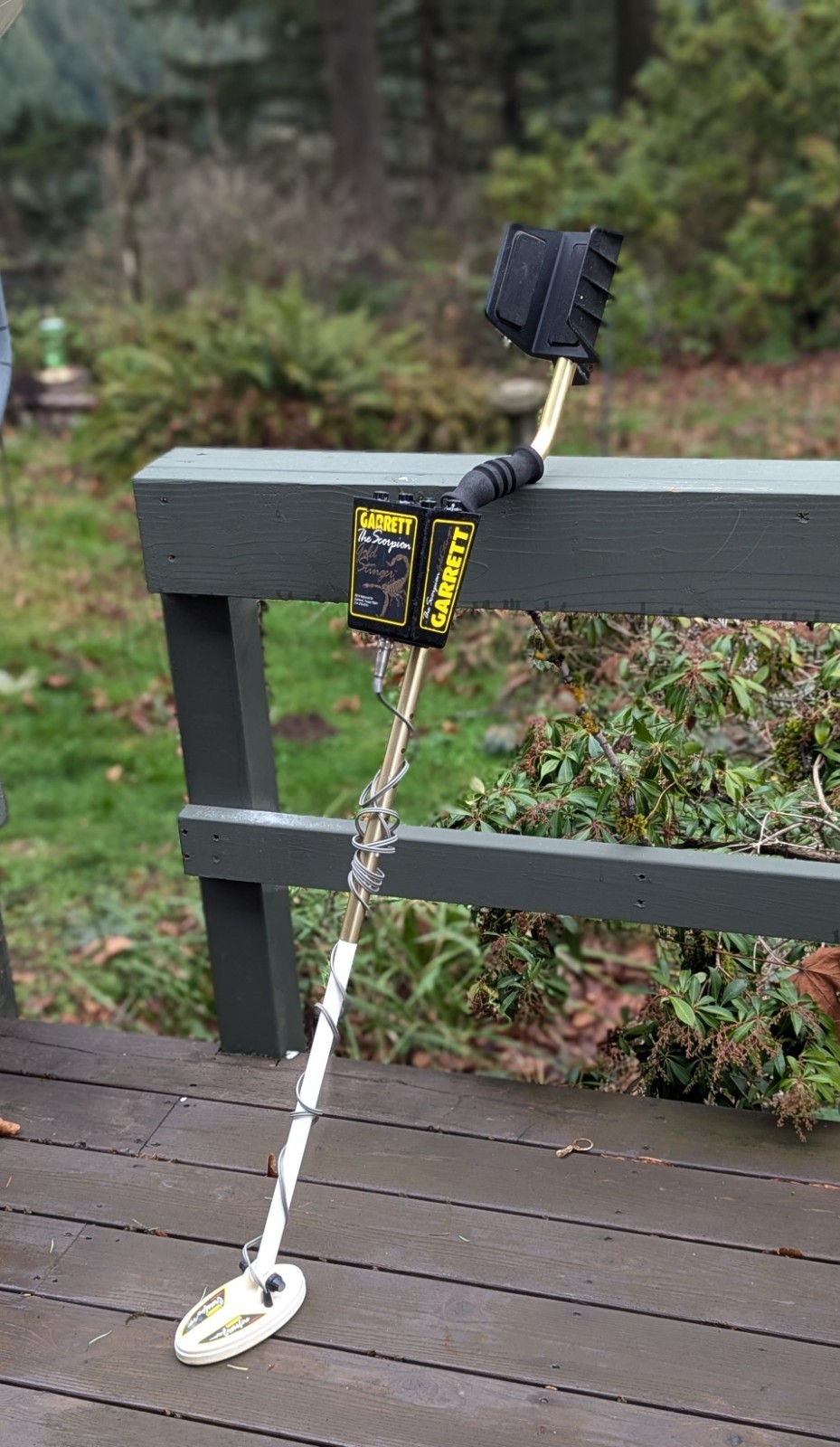Vtg 1990s Garett Scorpion Gold Stinger Metal Detector W/3x7in Coil Tested Works!