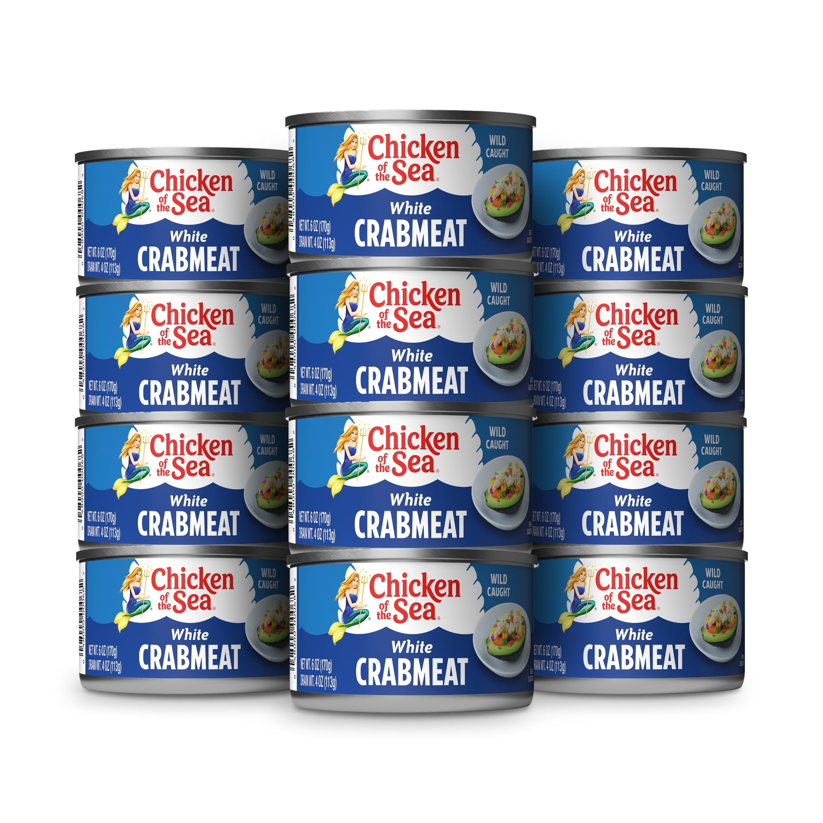 White Crab Meat 6 Ounce Cans Pack of 12 High in Calcium Wild Caught Canned Cr...