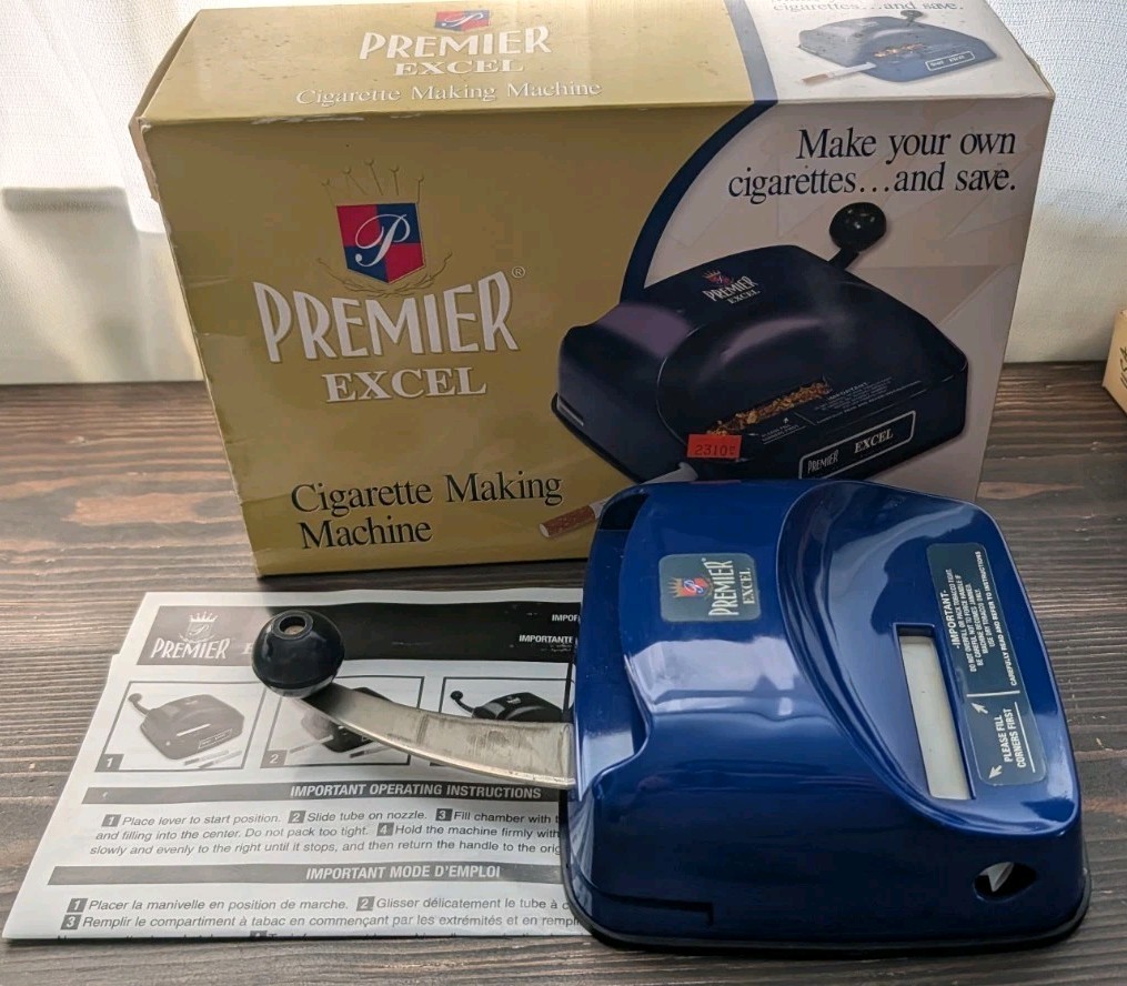 PREMIER EXCEL Cigarette Maker Rolling Making Tobacco Injector Machine Used Once!