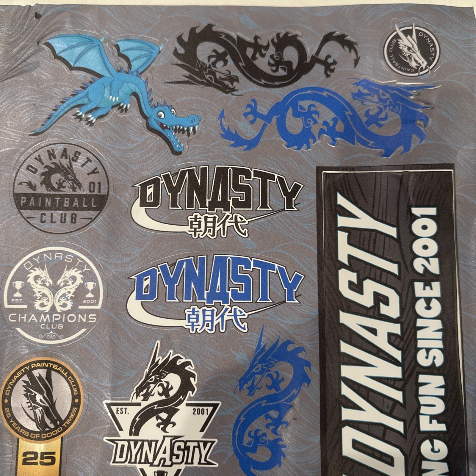 Dynasty Paintball Vtg Sticker Sheet