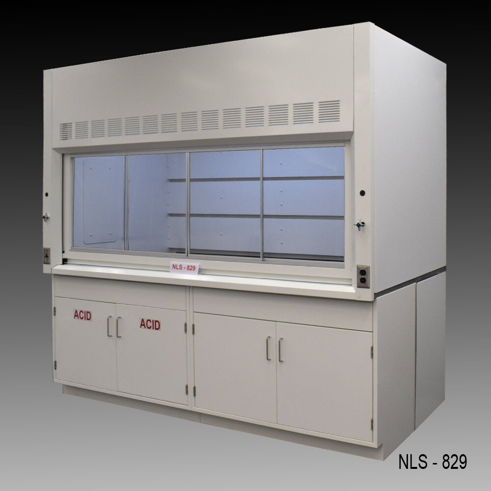 Fisher American 8' x 4'  Fume Hood w/ Storage cabinets: General & ACID / E2-675