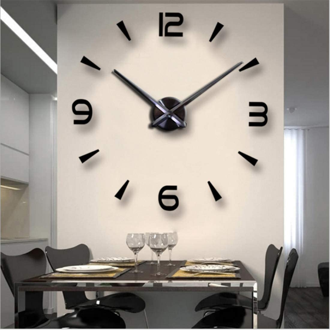 3D DIY Wall Clock Creative Design Mirror Surface Wall Decorative Sticker Watches
