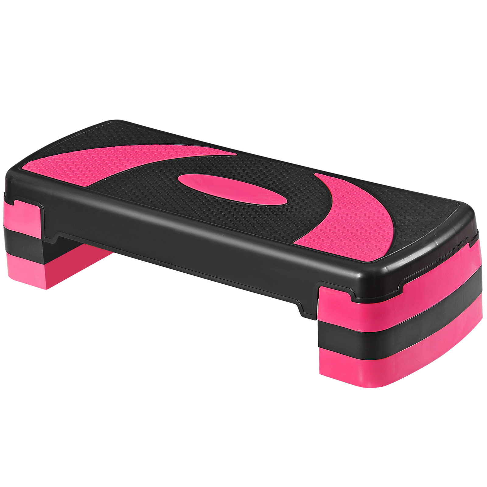 Adjustable Workout Aerobic Stepper Pink Exercise Step Platform with 4 Risers