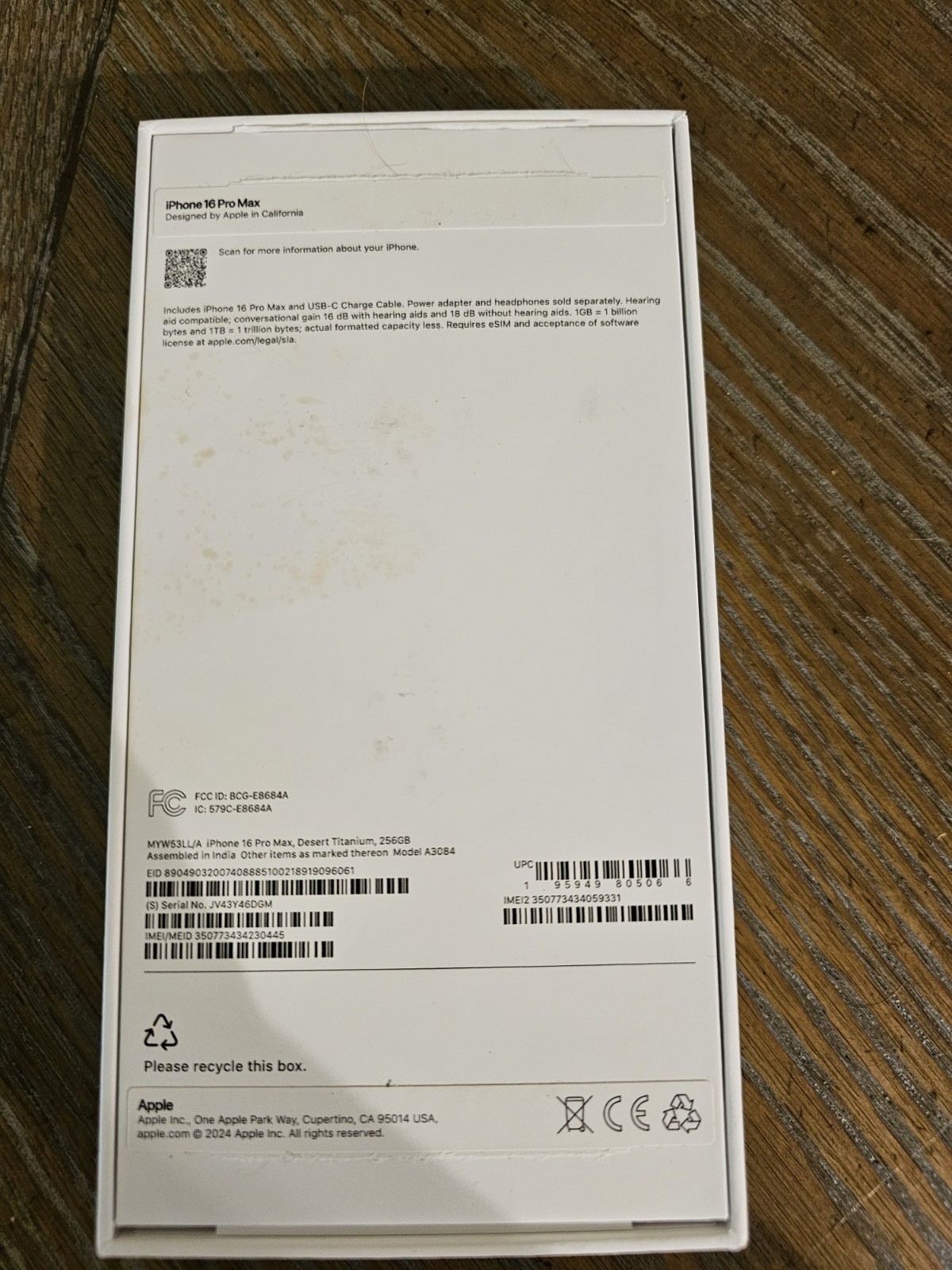 iPhone 16 Pro Max ~Box Only