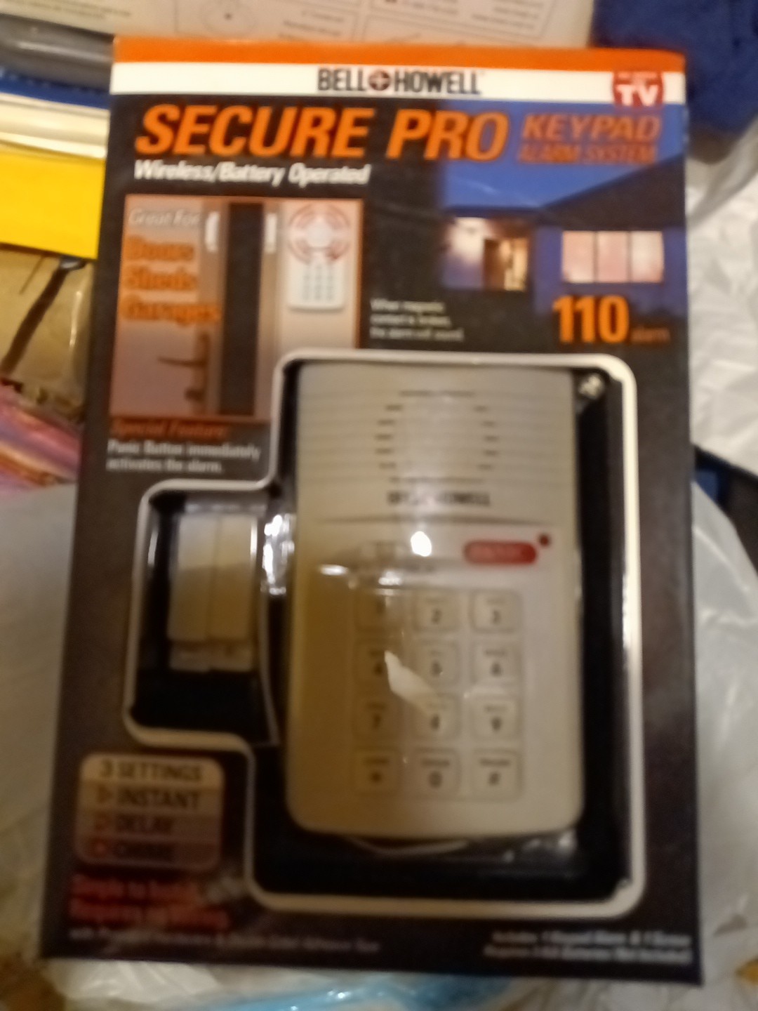 Secure Pro Keypad Alarm System BELL+HOWELL Wireless Battery 3 Settings and PANIC