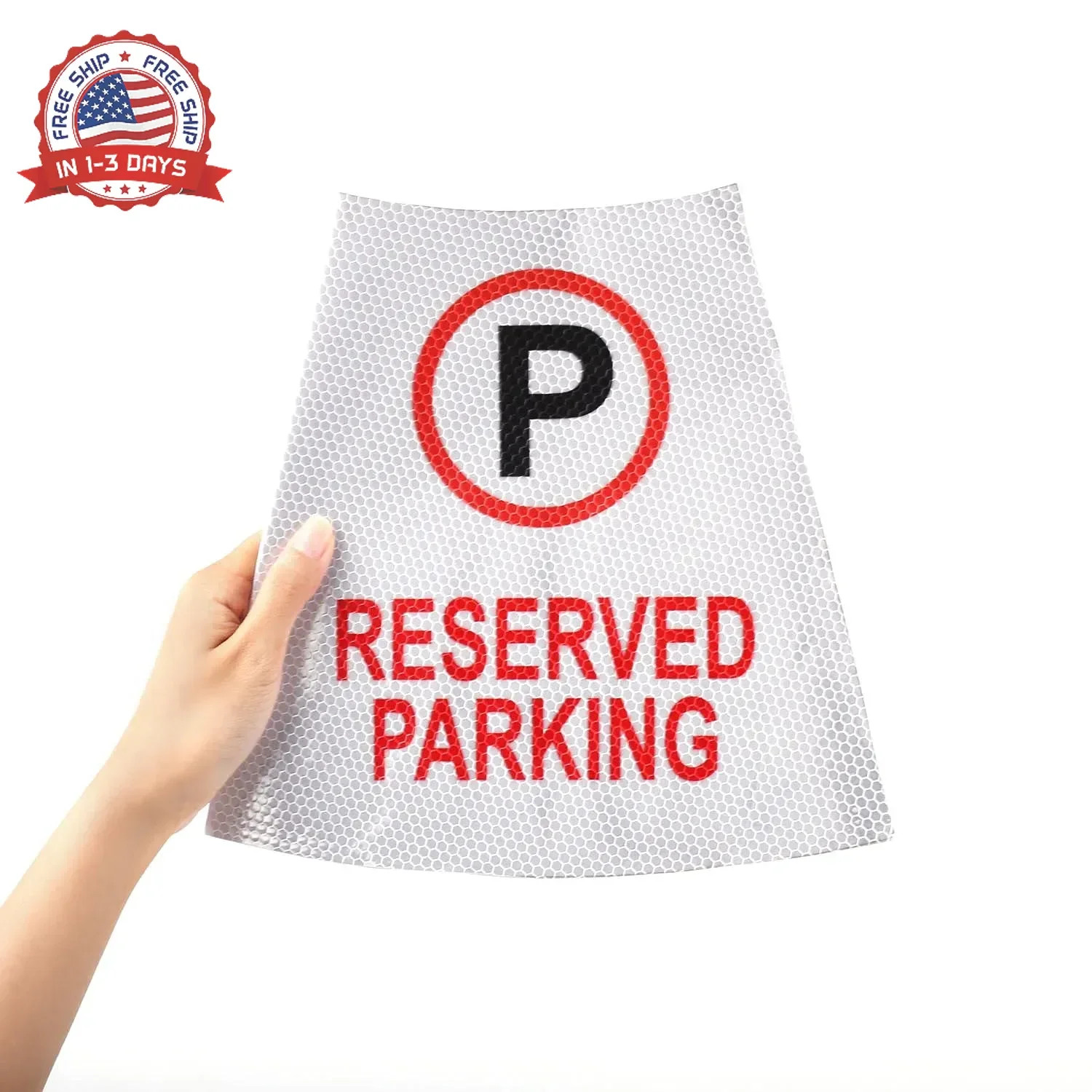 2 Pack Reserved Parking Bright Reflective Collars Sleeve, Cone Message S
