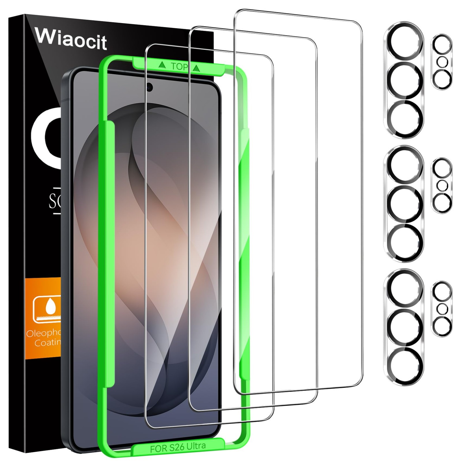 Wiaocit 3 Pack Tempered Glass Screen Samsung Galaxy S26 Ultra-Transparent