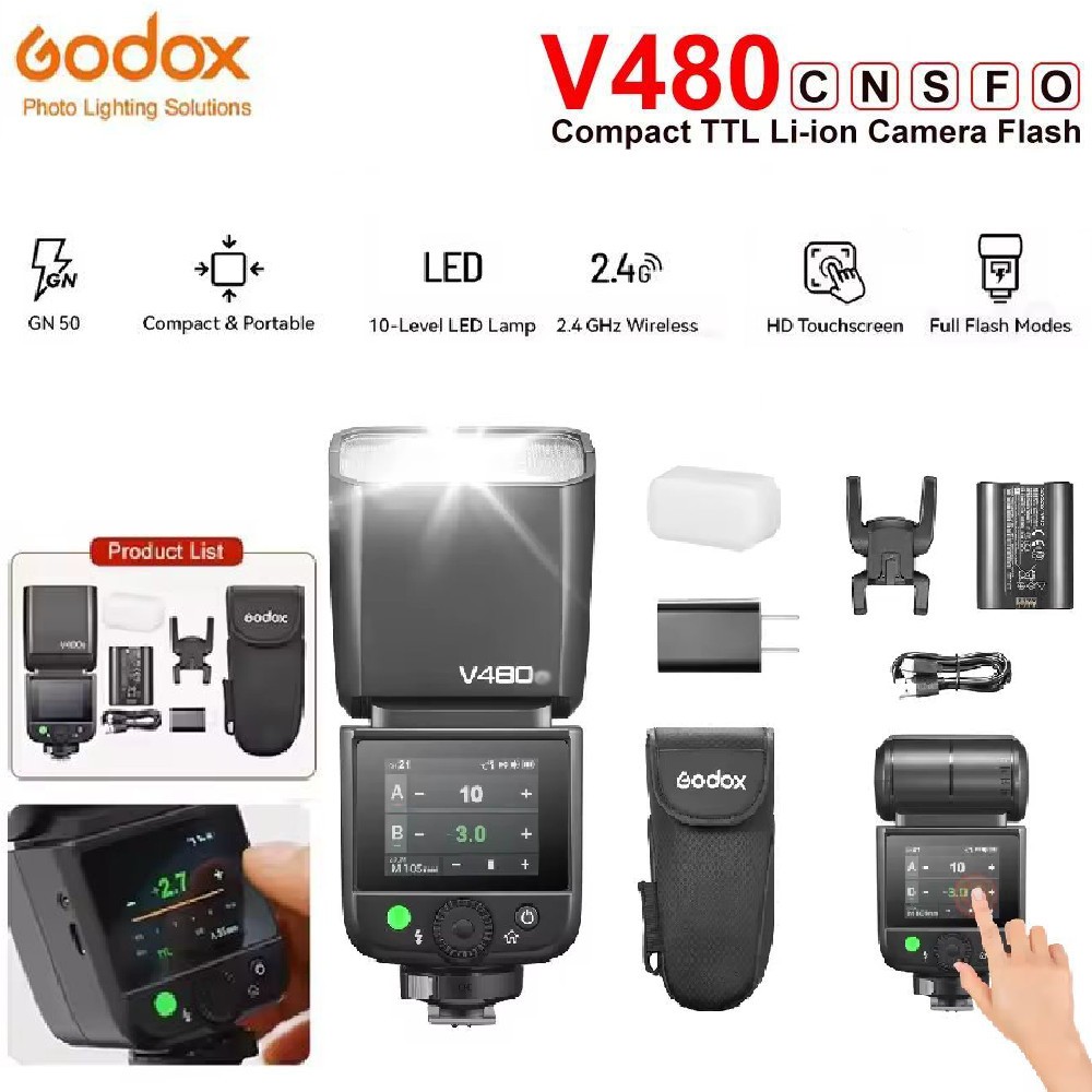 Godox V480 TTL Speedlite Flash Light Fr Sony Canon Nikon Fuji Olympus PK V860III