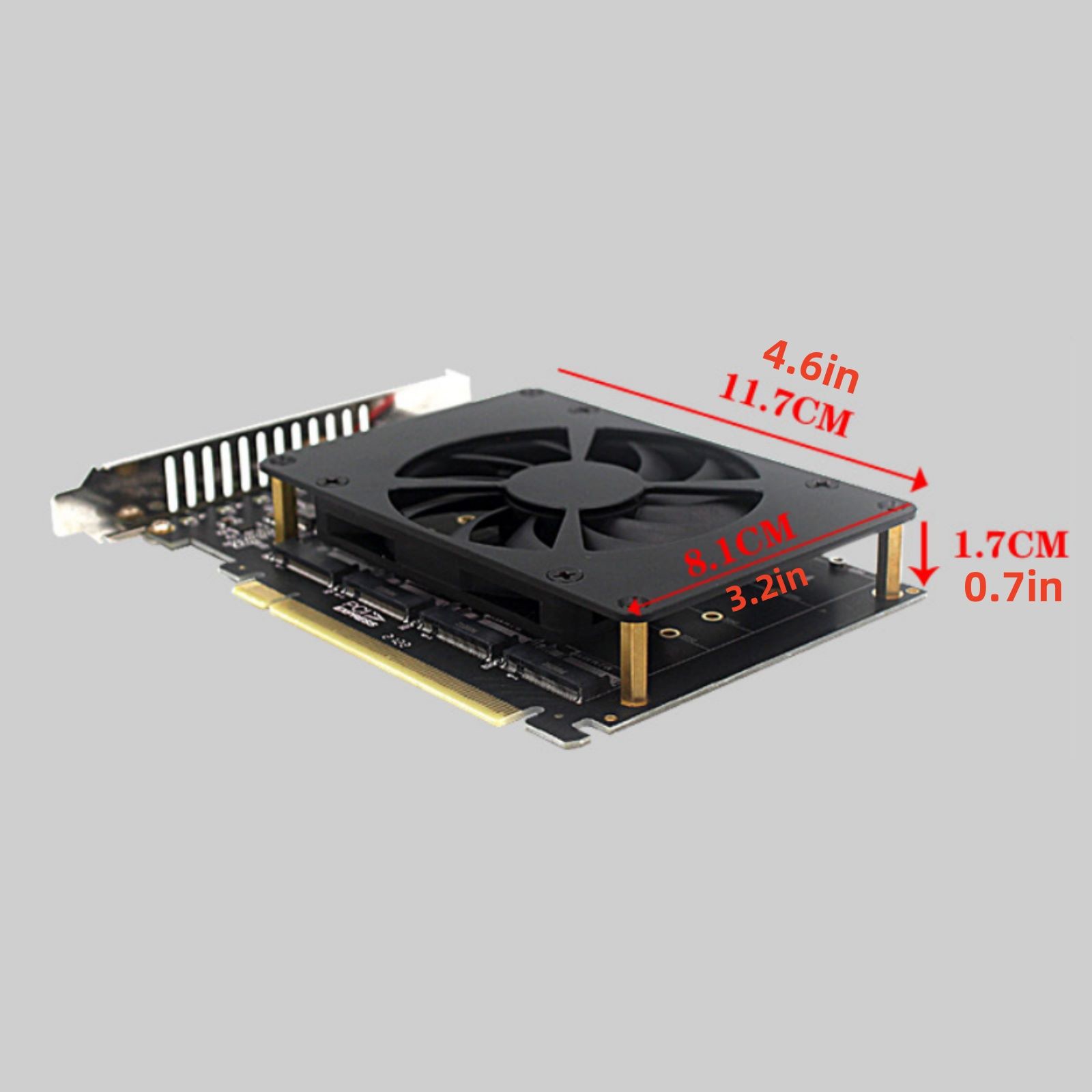 Adapter Card NVME M.2 MKEY PCIE 3.0/4.0 4*32Gbps SSDs Upgrading Accessories