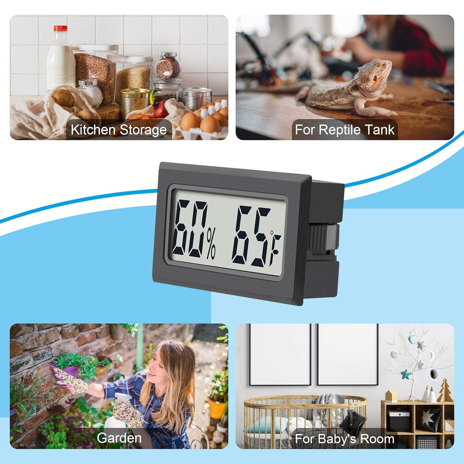 6 Pack Mini Indoor Temperature Humidity Meter Gauge Thermometer Hygrometer LC...