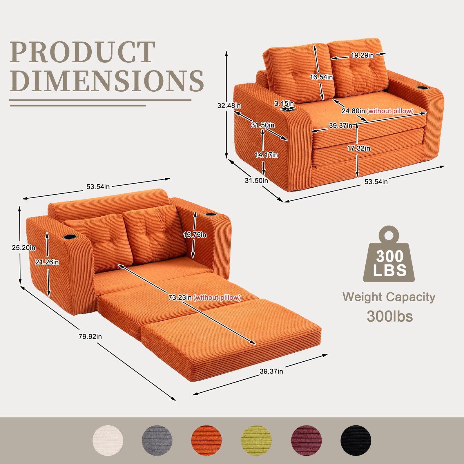 Convertible Sofa Bed,Expandable double Sofa Bed,2 in 1 Convertible Sofa Bed,F
