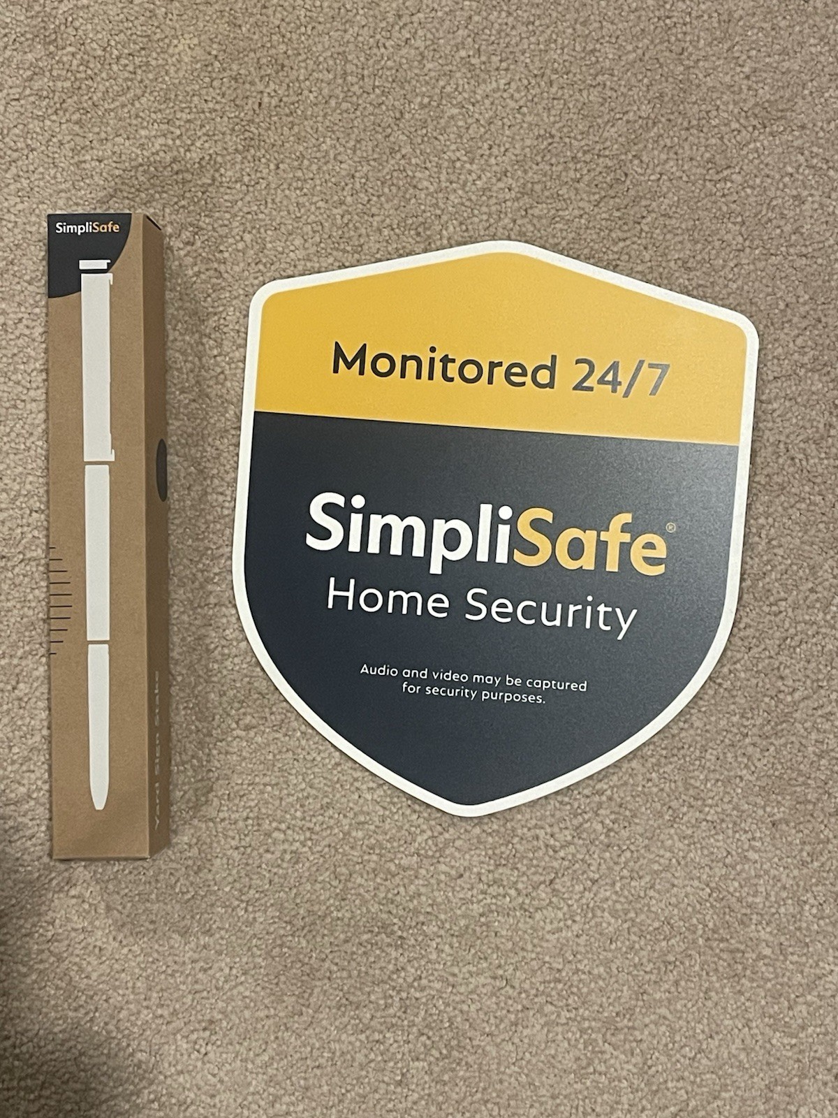 New SimpliSafe Yard Sign with BLACK Heavy Duty Stake LATEST COLOR SCHEME!