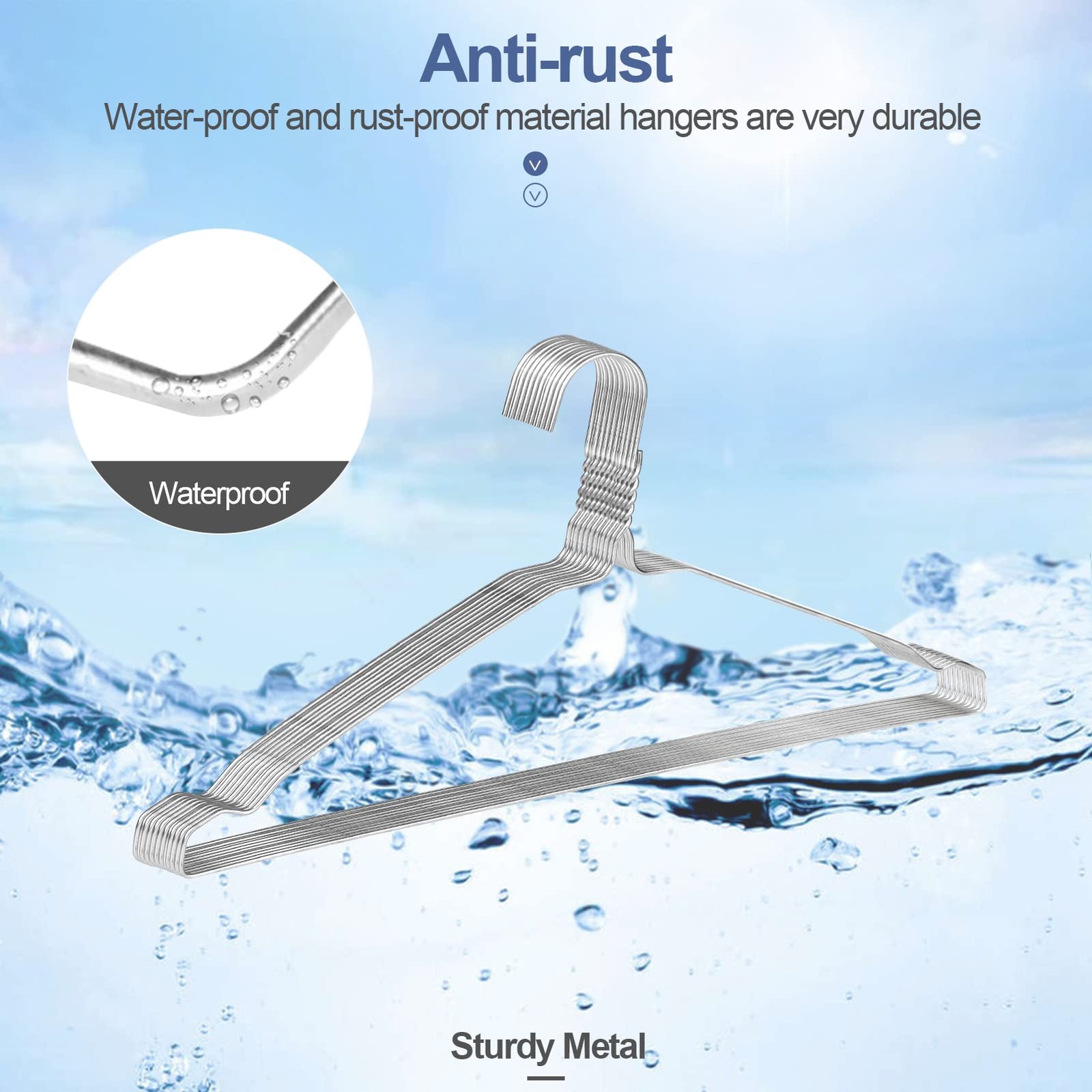 Wire Metal Clothes Hangers Bulk 100 Pack with Groove, 16.7 Inch, 12 Gauge Ult...