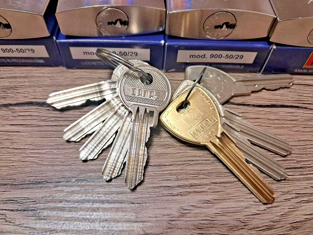 4 X RIELDA Keyed Alike Padlocks Re-programable High Security/With 8 +1 Keys