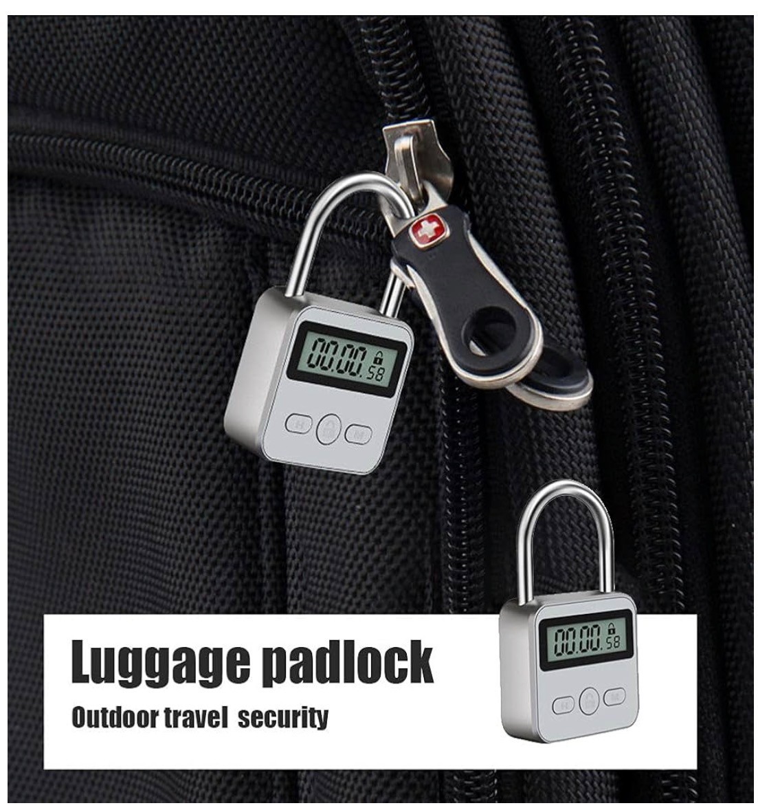 Metal Timer Lock, 99 Hours Max Timing Lock, USB Rechargeable Timer Padlock