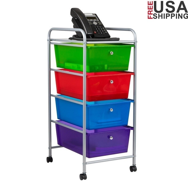 Utility Rolling Cart W/ Drawers Mobile Storage Organizer Office Home Kitchen New
