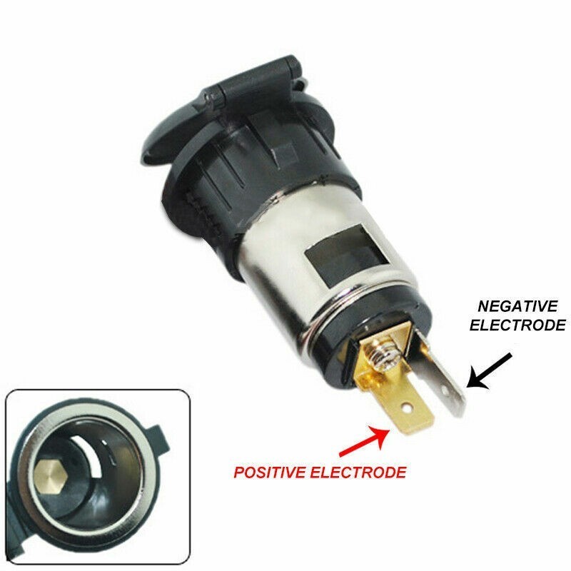 12V Car Cigarette Socket Lighter Power Plug Outlet with 23" Line for Motorcycle