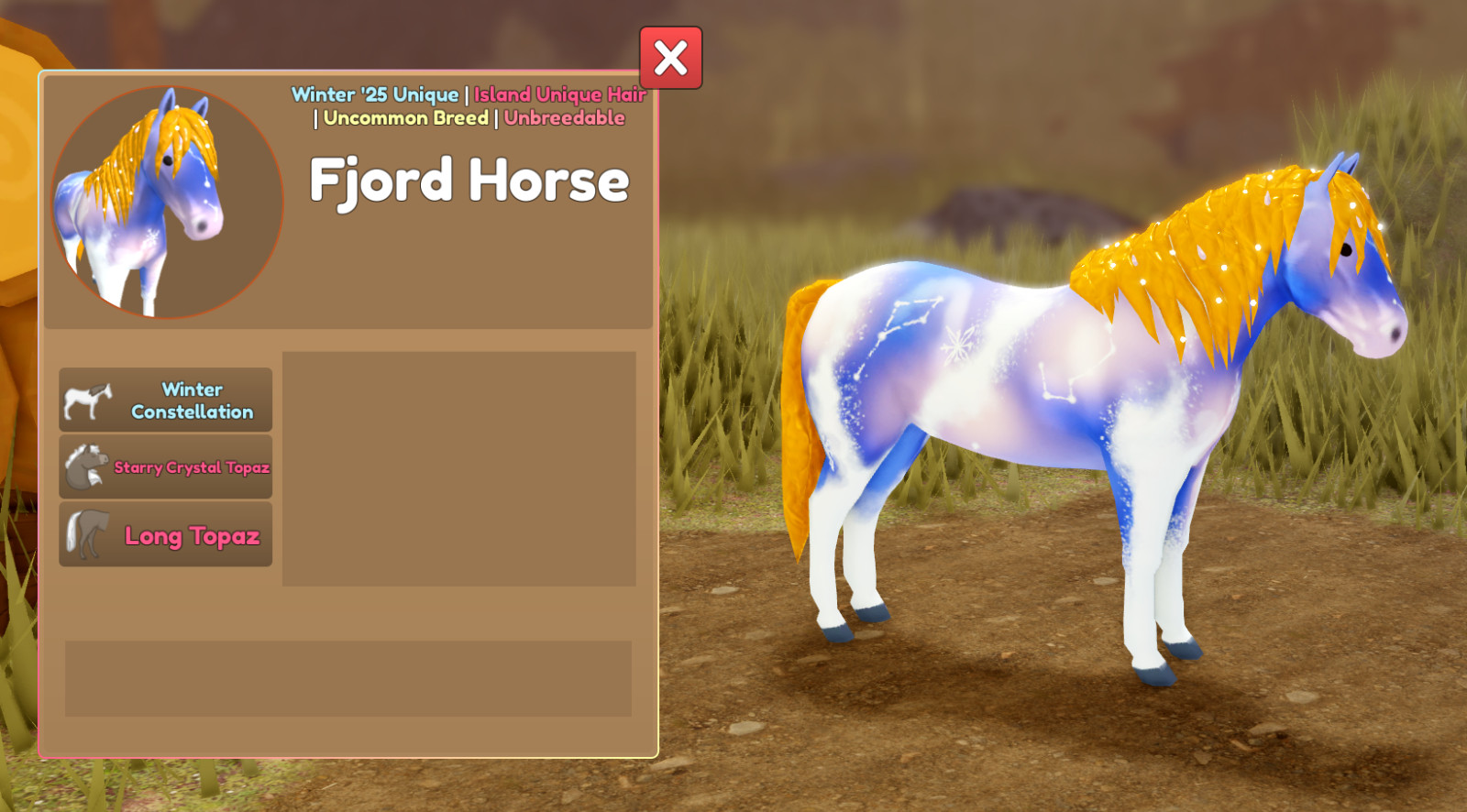 Wild Horse Islands-Roblox - Fjord Island Unique Hair EVENT IUH Topaz
