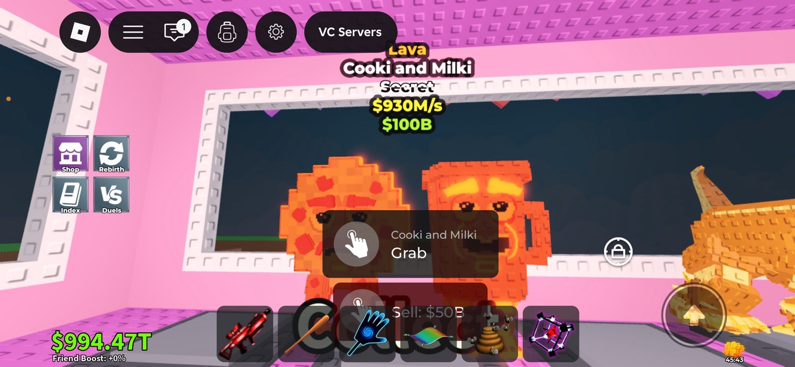 Lava Cooki Milki, Gold Cerberus Reinito Sleighito Secret Game Assets VC Servers